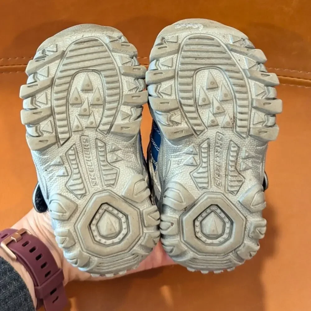 Skechers Star Wars R2-D2 Light Up Sneakers Silver Blue Size 5 Baby Infant Shoes